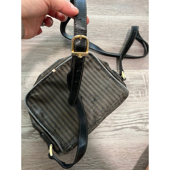 Vintage Authentic FENDI striped Crossbody Purse Small worn as is - Picture 3 of 9